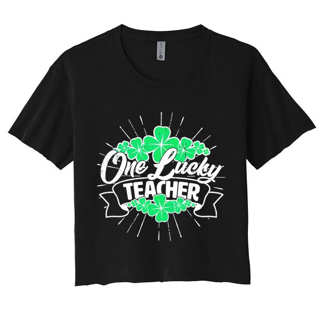 St. Patrick's Day One Lucky Teacher Crop Top