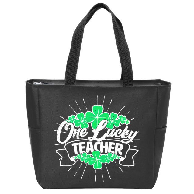 St. Patrick's Day One Lucky Teacher Zip Tote Bag
