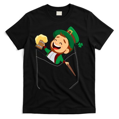 St. Patrick's Day Pocket Leprechaun Beer T-Shirt