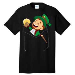 St. Patrick's Day Pocket Leprechaun Beer Tall T-Shirt