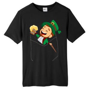 St. Patrick's Day Pocket Leprechaun Beer Tall Fusion ChromaSoft Performance T-Shirt