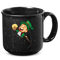 St. Patrick's Day Pocket Leprechaun Beer 15oz Campfire Ceramic Mug