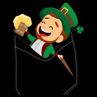 St. Patrick's Day Pocket Leprechaun Beer Drawstring Bag