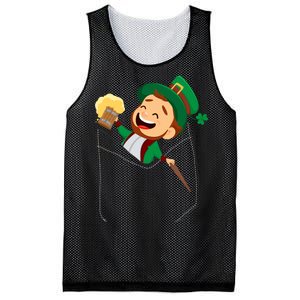 St. Patrick's Day Pocket Leprechaun Beer Mesh Reversible Basketball Jersey Tank