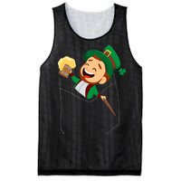 St. Patrick's Day Pocket Leprechaun Beer Mesh Reversible Basketball Jersey Tank