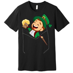 St. Patrick's Day Pocket Leprechaun Beer Premium T-Shirt