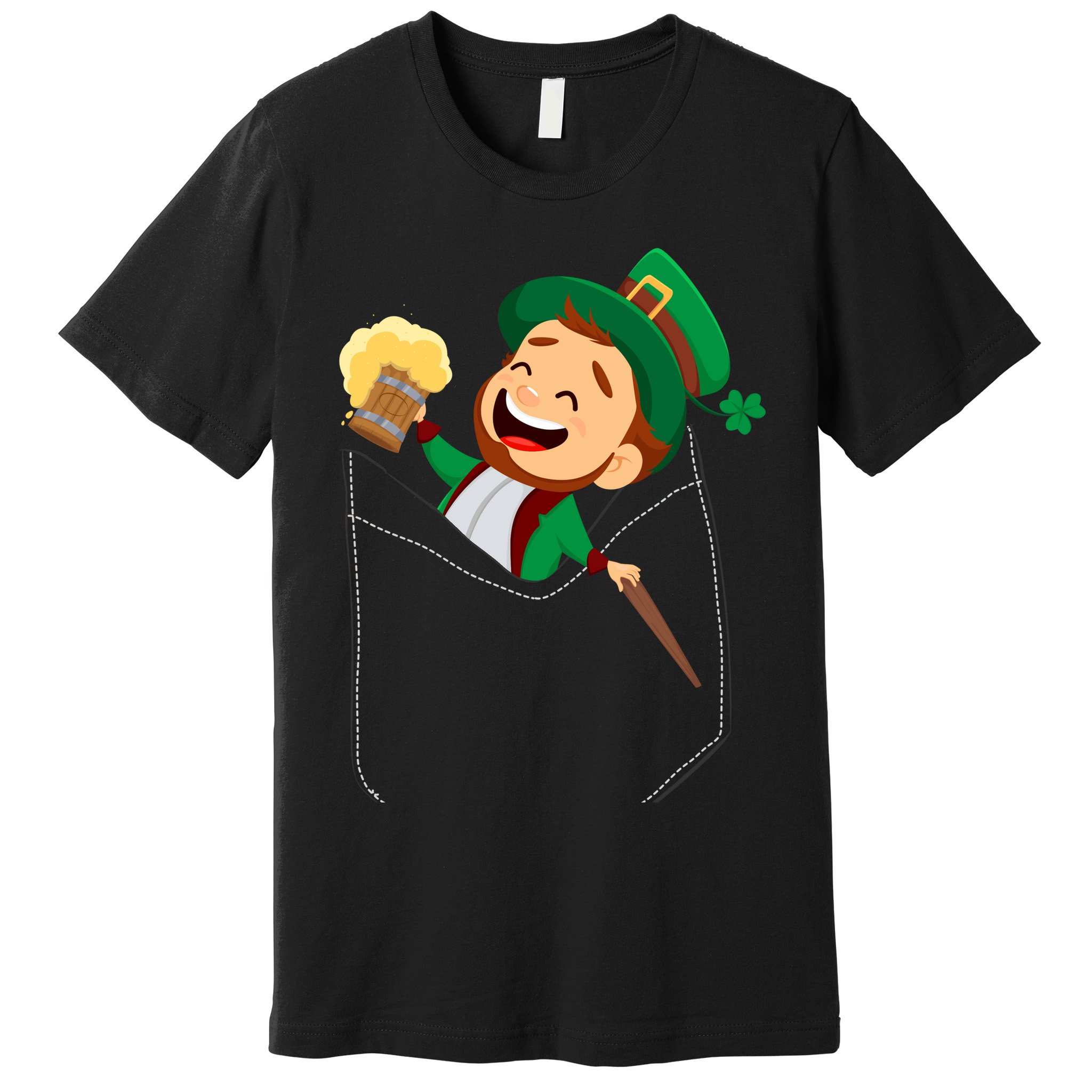 St. Patrick's Day Pocket Leprechaun Beer Premium T-Shirt