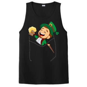 St. Patrick's Day Pocket Leprechaun Beer PosiCharge Competitor Tank