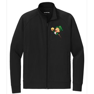 St. Patrick's Day Pocket Leprechaun Beer Stretch Full-Zip Cadet Jacket