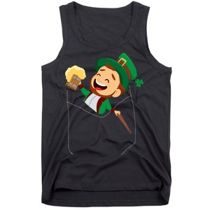 St. Patrick's Day Pocket Leprechaun Beer Tank Top