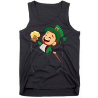 St. Patrick's Day Pocket Leprechaun Beer Tank Top