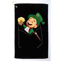 St. Patrick's Day Pocket Leprechaun Beer Golf Towel