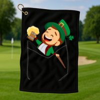 St. Patrick's Day Pocket Leprechaun Beer Golf Towel