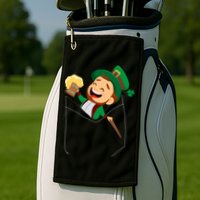 St. Patrick's Day Pocket Leprechaun Beer Golf Towel