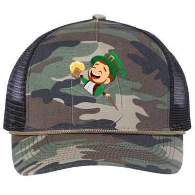 St. Patrick's Day Pocket Leprechaun Beer Retro Rope Trucker Hat Cap