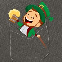 St. Patrick's Day Pocket Leprechaun Beer Cotton Canvas Backpack