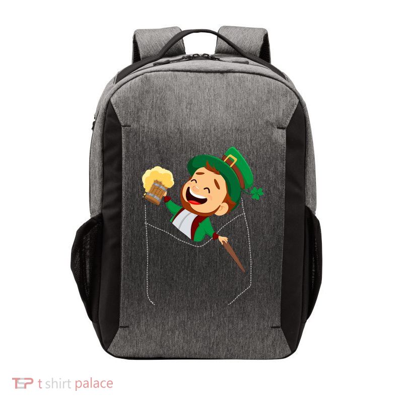 St. Patrick's Day Pocket Leprechaun Beer Vector Backpack