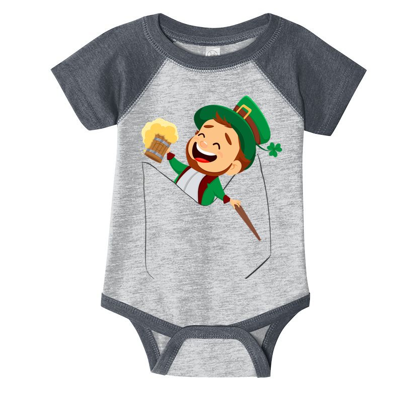 St. Patrick's Day Pocket Leprechaun Beer Infant Baby Jersey Bodysuit