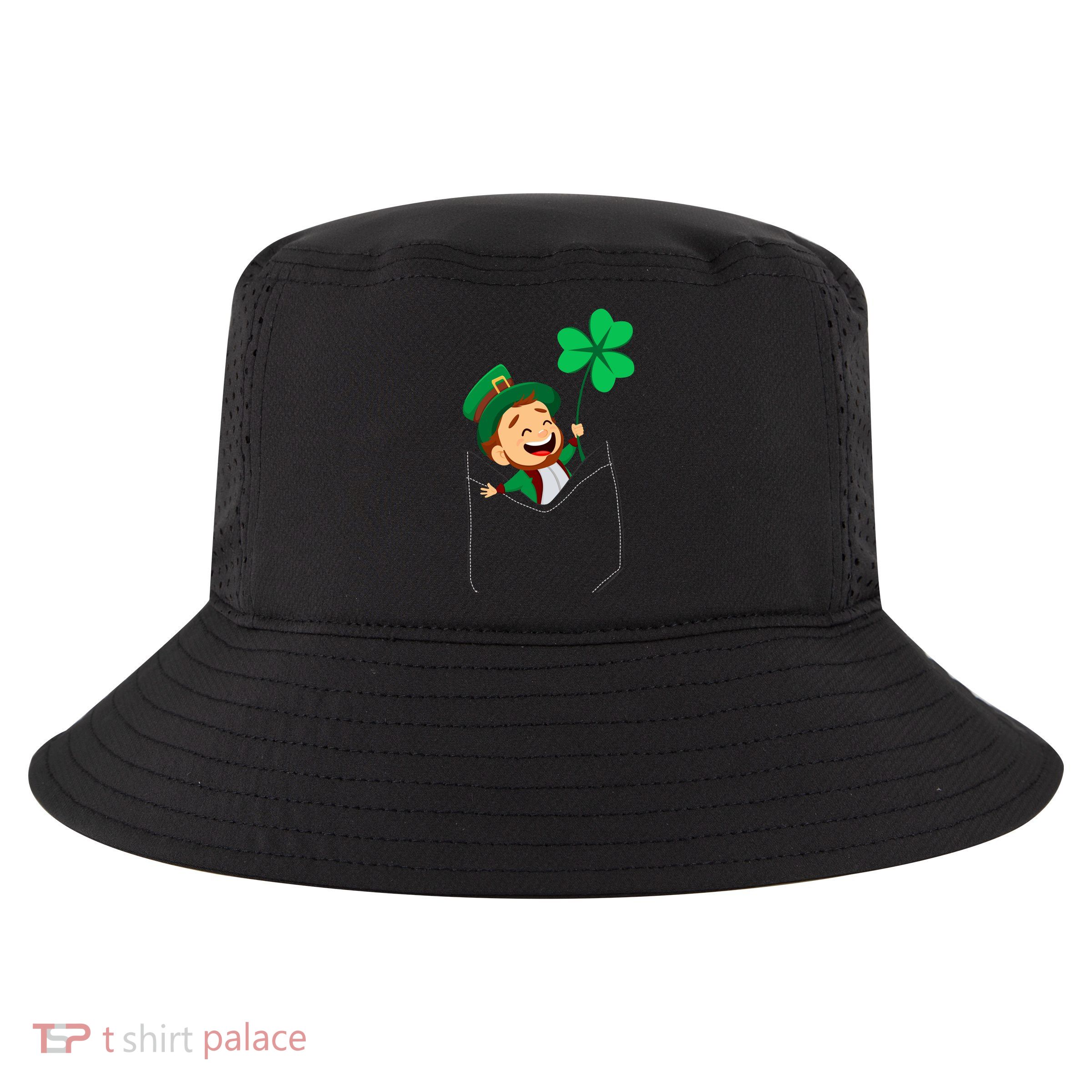 St. Patrick's Day Pocket Leprechaun Clover Cool Comfort Performance Bucket Hat
