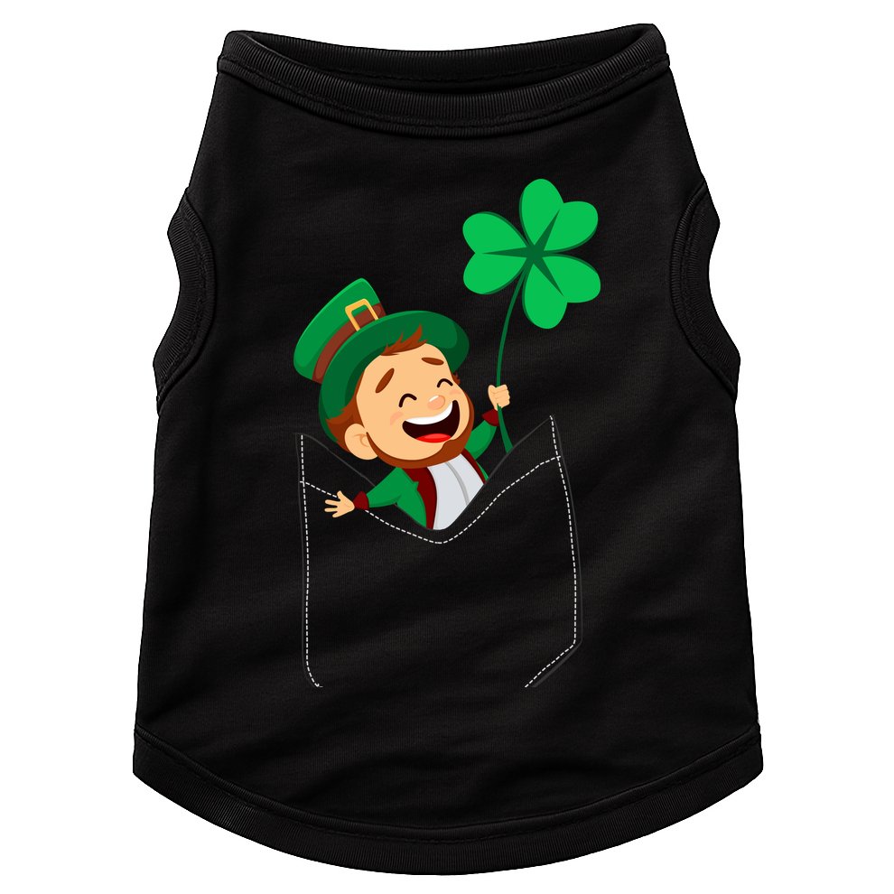 St. Patrick's Day Pocket Leprechaun Clover Doggie Tank