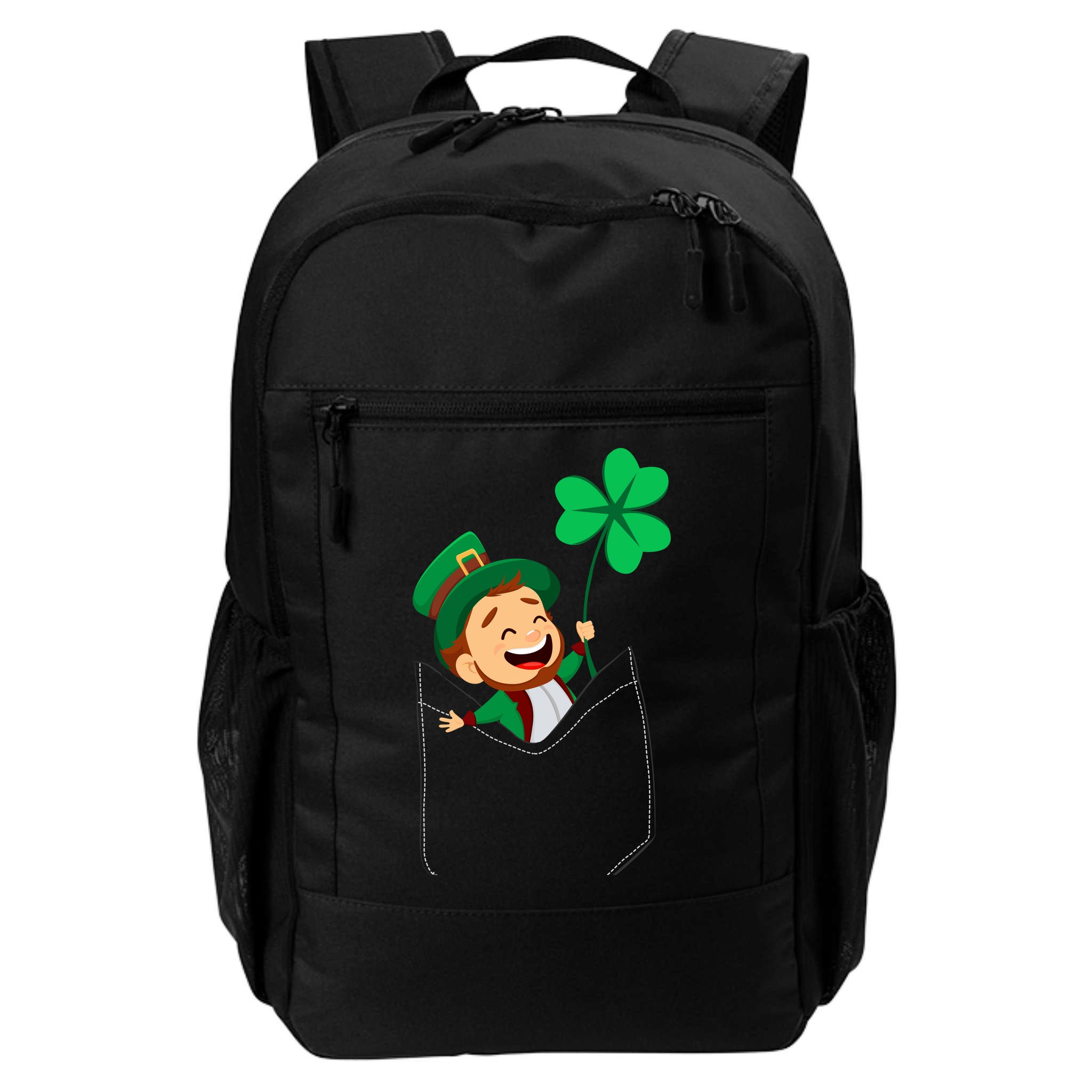 St. Patrick's Day Pocket Leprechaun Clover Backpack