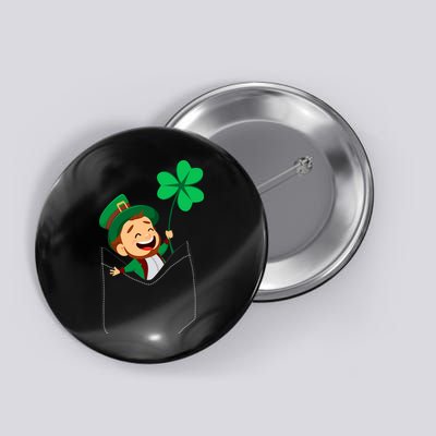 St. Patrick's Day Pocket Leprechaun Clover Button