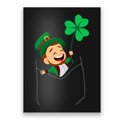 St. Patrick's Day Pocket Leprechaun Clover Poster