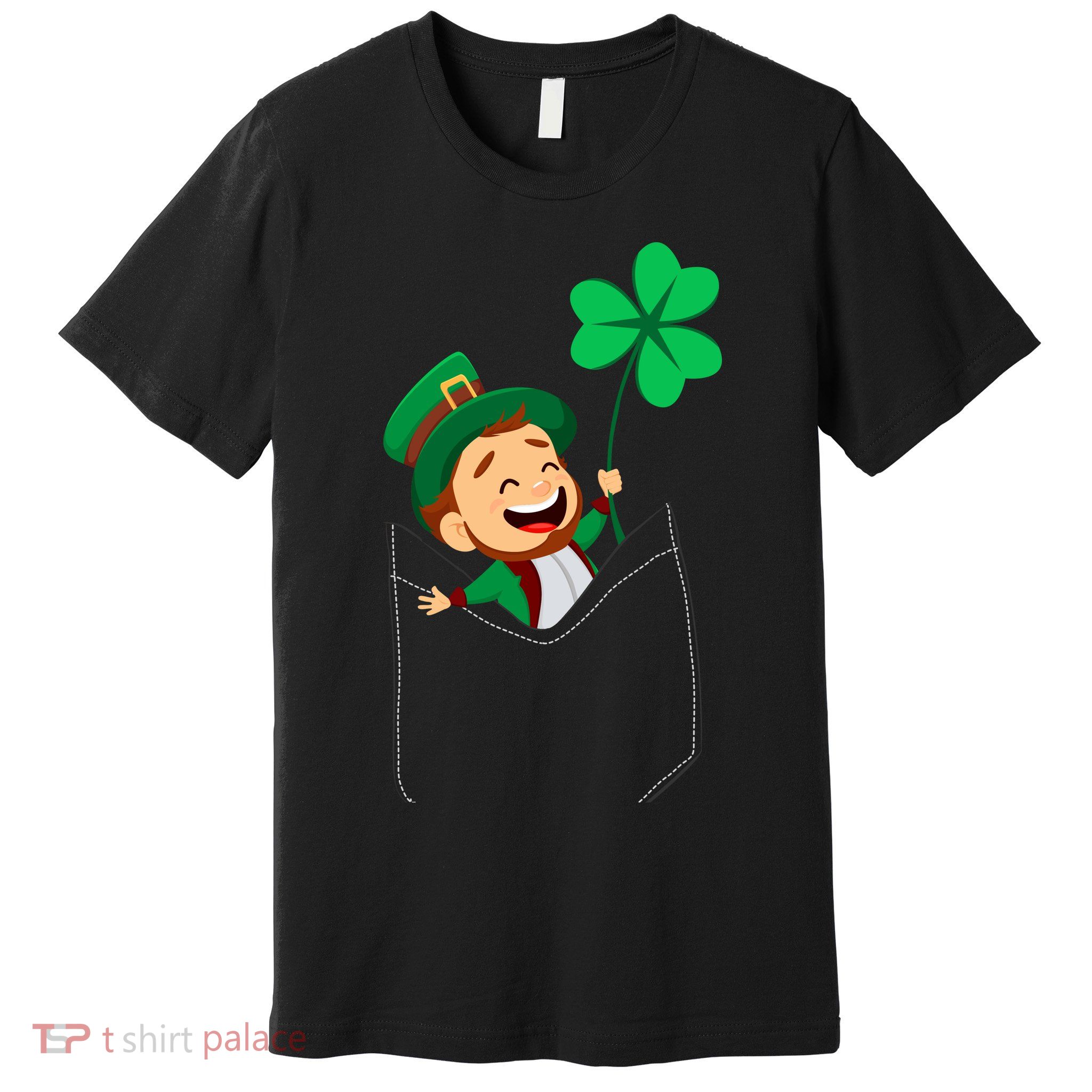 St. Patrick's Day Pocket Leprechaun Clover Premium T-Shirt