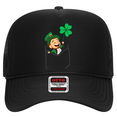 St. Patrick's Day Pocket Leprechaun Clover Trucker Hat