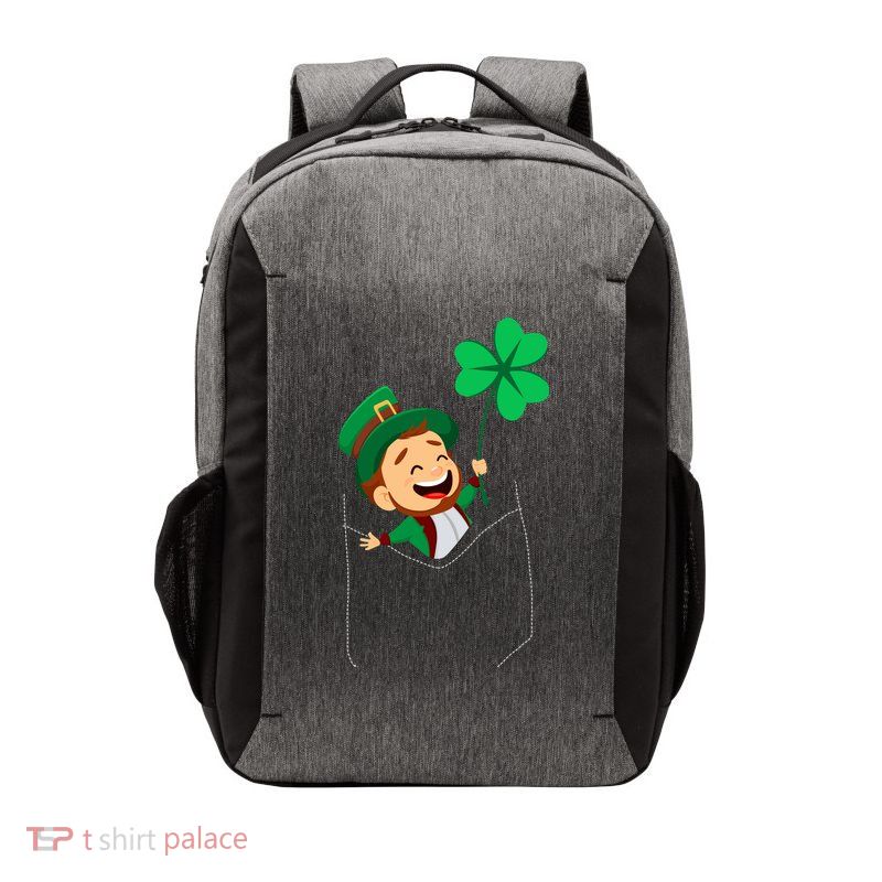 St. Patrick's Day Pocket Leprechaun Clover Vector Backpack