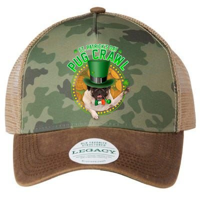 St. Patrick's Day Pug Crawl Funny Irish Pug Legacy Tie Dye Trucker Hat