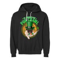 St. Patrick's Day Pug Crawl Funny Irish Pug Garment-Dyed Fleece Hoodie