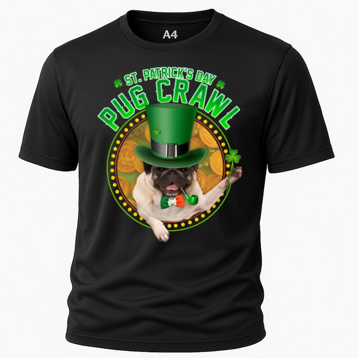 St. Patrick's Day Pug Crawl Funny Irish Pug Cooling Performance Crew T-Shirt