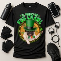 St. Patrick's Day Pug Crawl Funny Irish Pug Cooling Performance Crew T-Shirt