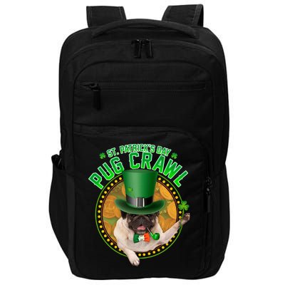 St. Patrick's Day Pug Crawl Funny Irish Pug Impact Tech Backpack