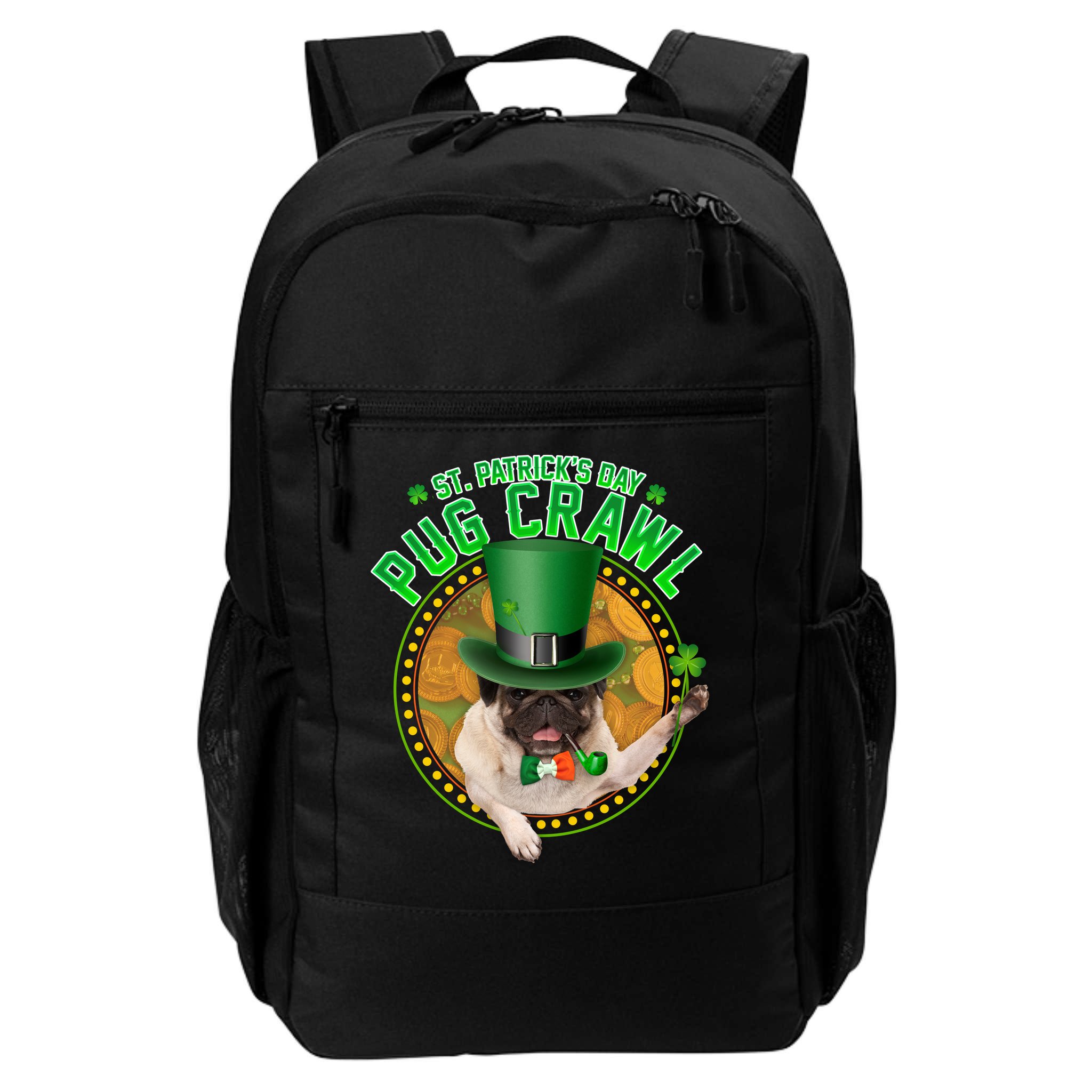 St. Patrick's Day Pug Crawl Funny Irish Pug Backpack