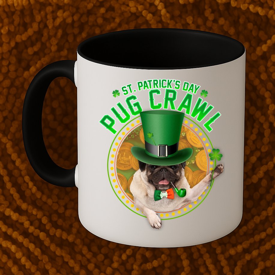 St. Patrick's Day Pug Crawl Funny Irish Pug Mug
