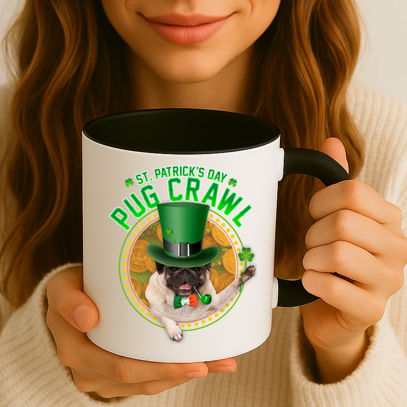 St. Patrick's Day Pug Crawl Funny Irish Pug Mug