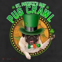 St. Patrick's Day Pug Crawl Funny Irish Pug 11oz C Handle Ceramic Mug