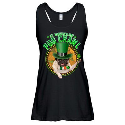 St. Patrick's Day Pug Crawl Funny Irish Pug Ladies Essential Flowy Tank