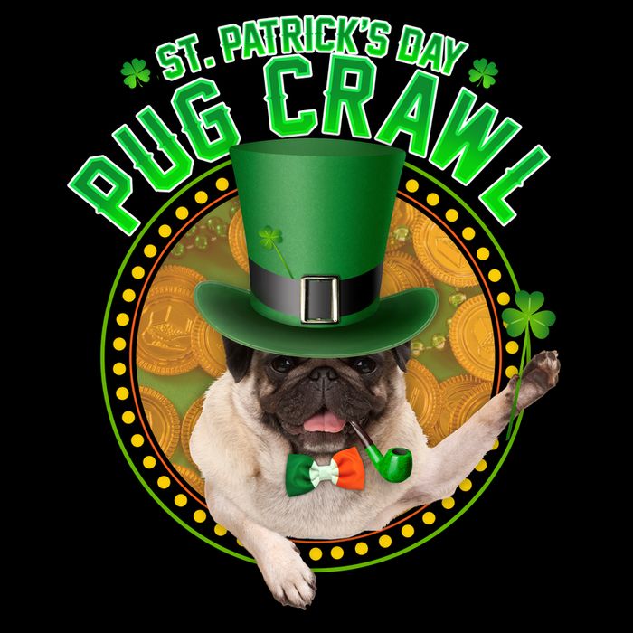 St. Patrick's Day Pug Crawl Funny Irish Pug 16 in Basic Backpack