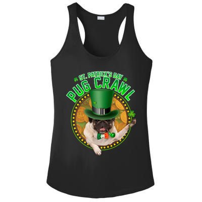 St. Patrick's Day Pug Crawl Funny Irish Pug Ladies PosiCharge Competitor Racerback Tank