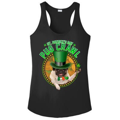 St. Patrick's Day Pug Crawl Funny Irish Pug Ladies PosiCharge Competitor Racerback Tank