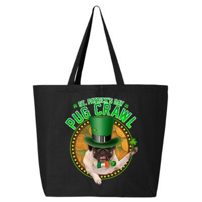 St. Patrick's Day Pug Crawl Funny Irish Pug 25L Jumbo Tote