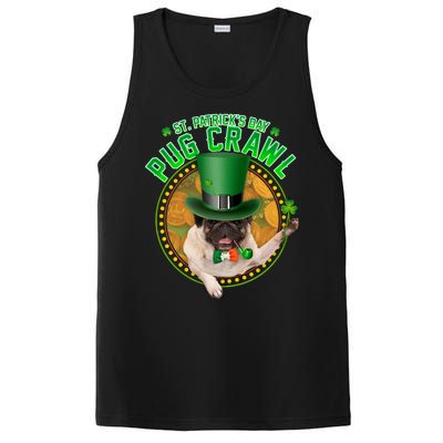 St. Patrick's Day Pug Crawl Funny Irish Pug PosiCharge Competitor Tank