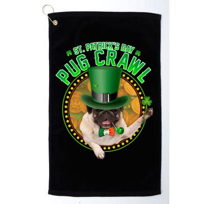 St. Patrick's Day Pug Crawl Funny Irish Pug Golf Towel