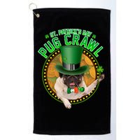 St. Patrick's Day Pug Crawl Funny Irish Pug Golf Towel