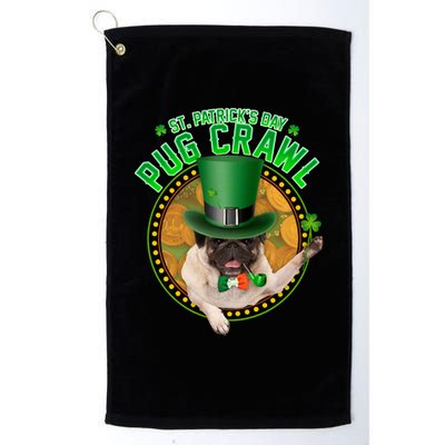 St. Patrick's Day Pug Crawl Funny Irish Pug Platinum Collection Golf Towel