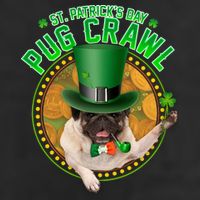 St. Patrick's Day Pug Crawl Funny Irish Pug Golf Towel