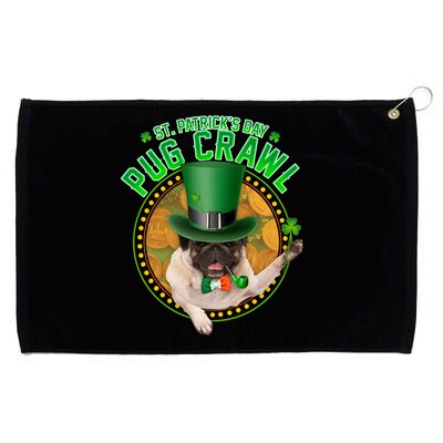 St. Patrick's Day Pug Crawl Funny Irish Pug Grommeted Golf Towel